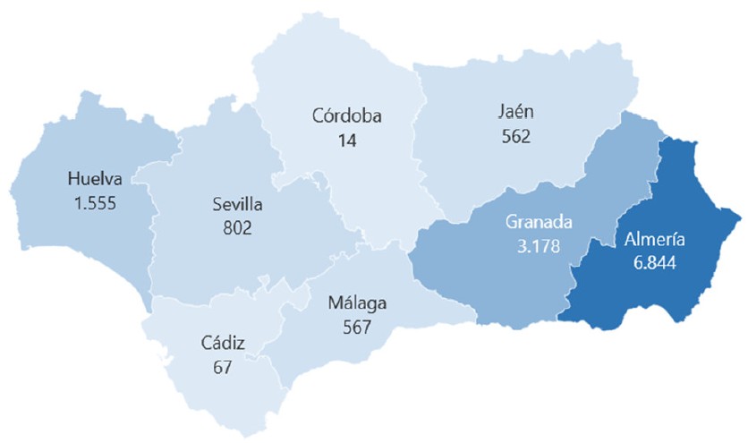 4. Número de panales para polinización 2021 (Andalucía)
